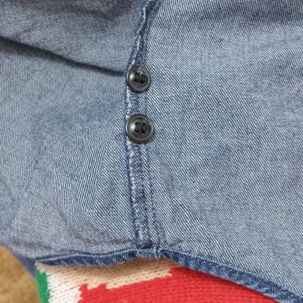 Vintage Karen Scott Christmas Denim Long Sleeve Shirt Size: S - Picture 8 of 10